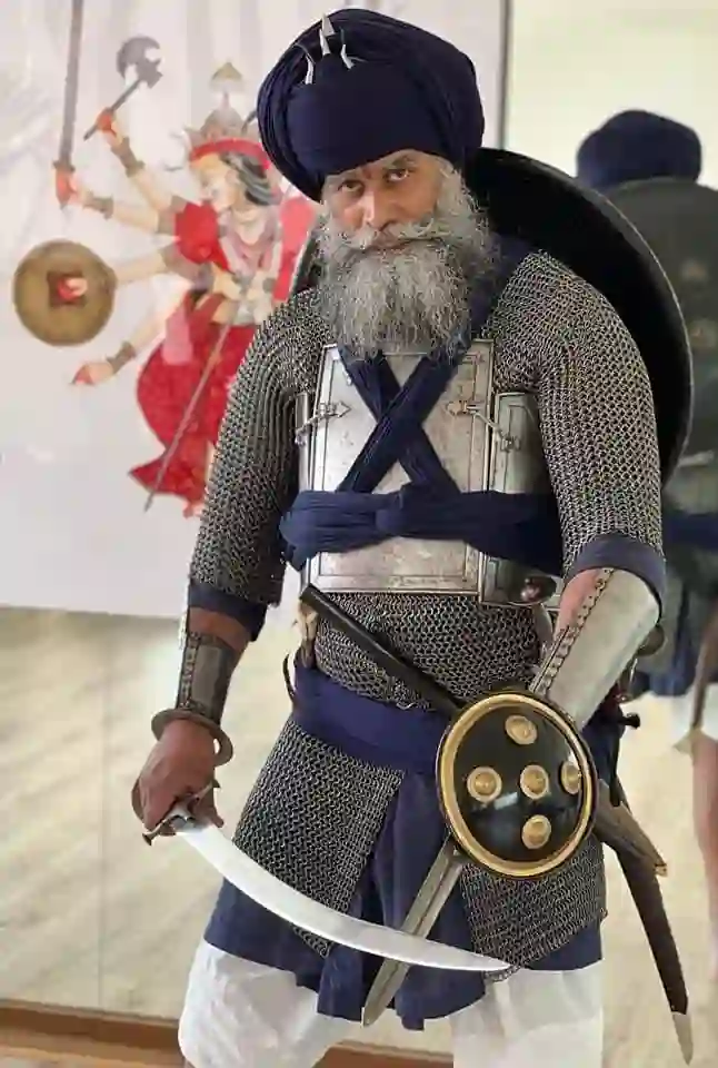 image of nidar singh nihung in full warrior gear
